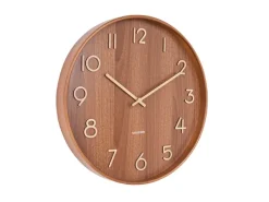 Horloge Murale Pure En Bois De Tilleul - O 40 Cm - Dark-Sélectionné par Fleux Online