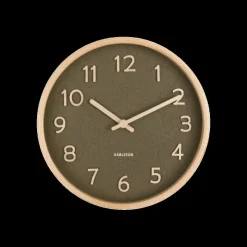 Horloge Murale Pure Wood Grain S - Vert-Sélectionné par Fleux