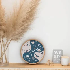 Horloge Semaine Pour Enfant En Bois - Bleu-Ocean Clock Sale