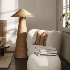 Lampadaire Dou Rotin - 131 Cm - Naturel-Ferm Living Outlet