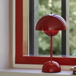 Lampe A Poser Flowerpot Vp9 Sans Fil - Rouge Vermillion-And Tradition Hot
