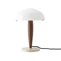 Lampe A Poser Herman Shy3 - Noyer & Marbre Creme-And Tradition Sale