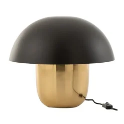 Lampe Champignon En Metal - O 50 X 44 Cm - Noir/Or-Sélectionné par Fleux