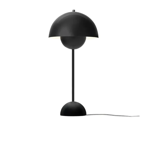 Lampe Flowerpot Noir Mat Vp3 By Verner Panton-And Tradition
