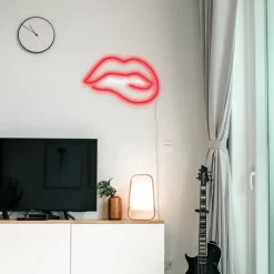 Lampe Murale Neon Led Bitting Lips - Rouge-Sélectionné par Fleux Clearance