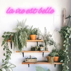 Lampe Murale Neon Led La Vie Est Belle - Rose-Sélectionné par Fleux Best
