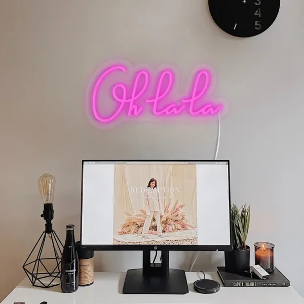 Lampe Murale Neon Led Ohlala - Rose-Sélectionné par Fleux Discount