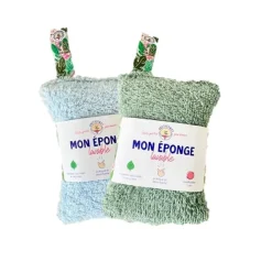 Lot De 2 Eponges Reutilisables - Vert / Bleu-Sélectionné par Fleux Outlet