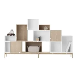 Meuble De Rangement Stacked Chene Avec Porte M-Muuto New