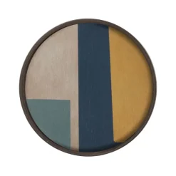 Mini Plateau En Bois Peint - Geo Study - O 23 Cm-Ethnicraft Discount