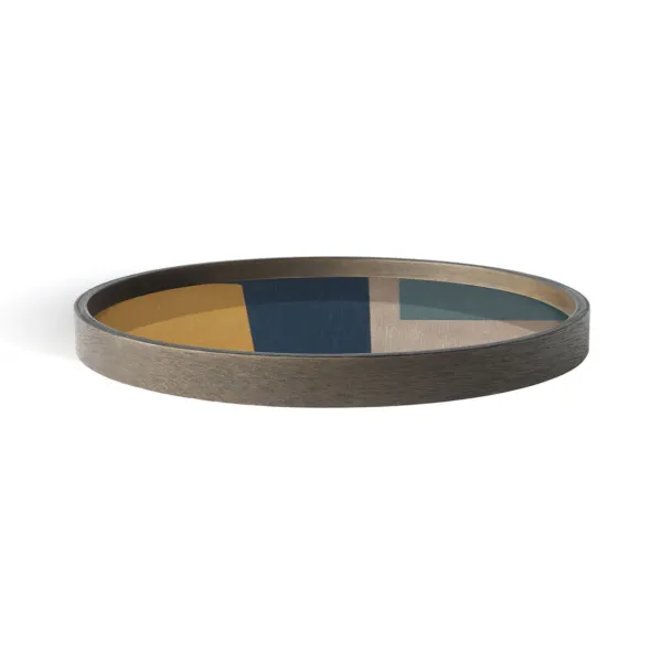 Mini Plateau En Bois Peint - Geo Study - O 23 Cm-Ethnicraft Discount