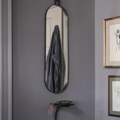 Miroir Poise Oval Metal Noir - H 98 X 28 Cm-Ferm Living Outlet