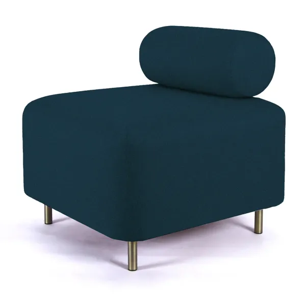 Ottoman Bovari Tissu Bleu Paon Nobilia 77-ENOstudio