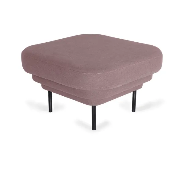 Ottoman Cornice Velours Rose & Metal Noir-ENOstudio New