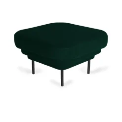 Ottoman Cornice Velours Vert Canard & Metal Noir-ENOstudio