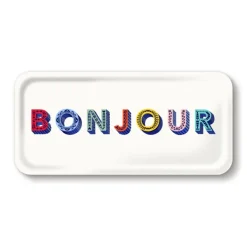 Plateau Bonjour - 32 X 15 Cm - Multicolore-Sélectionné par Fleux Clearance