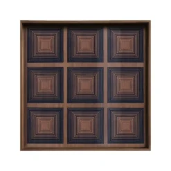 Plateau Carre En Verre Ink Squares-Ethnicraft Sale
