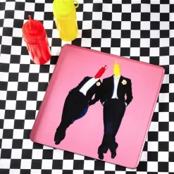 Plateau Carre Ketchup & Moutarde En Fer - 30 X 30 Cm-Gangzai Clearance