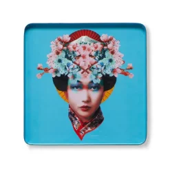 Plateau Carre Miss Fuji En Fer - 30 X 30 Cm-Gangzai New