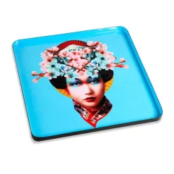 Plateau Carre Miss Fuji En Fer - 30 X 30 Cm-Gangzai New