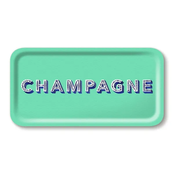 Plateau Champagne - 43 X 22 Cm - Seafoam-Sélectionné par Fleux Discount