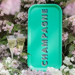 Plateau Champagne - 43 X 22 Cm - Seafoam-Sélectionné par Fleux Discount