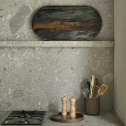 Plateau En Verre - Bronze Organic - Oblong - 71 X 36 Cm-Ethnicraft Clearance