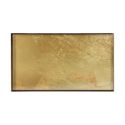 Plateau En Verre Gold Leaf - Dore-Ethnicraft Online