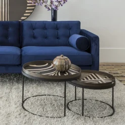 Plateau Graphite En Bois - Chevron - O 48 Cm-Ethnicraft Outlet