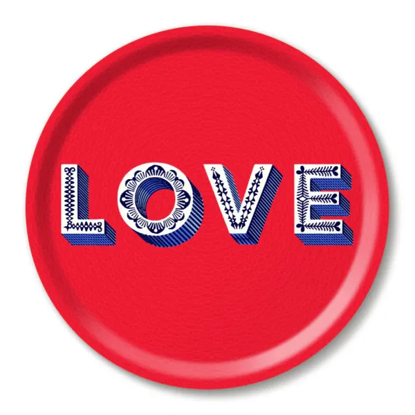 Plateau Love - O 39 Cm - Rouge-Sélectionné par Fleux Best