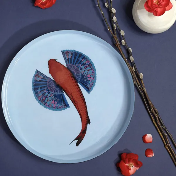 Plateau Rond Fishkoi En Fer - O 33 Cm-Gangzai Hot