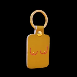 Porte-clés Boobs En Cuir - Moutarde-Ark Online