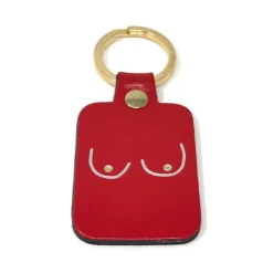 Porte-clés Boobs En Cuir - Rouge-Ark Discount