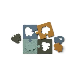 Puzzle Bodil En Silicone - Dino Bleu-Liewood Best