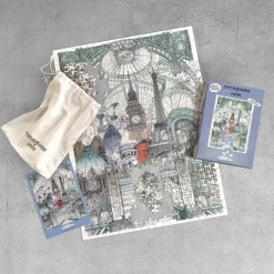Puzzle London Paris Brussels - Lucille Clerc - 500 Pieces-Sélectionné par Fleux Hot
