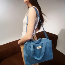 Sac Sauval City Bag En Coton Recycle - Denim Brut-Rive Droite Paris Online