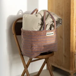 Sac Weekend A Rayures - Camel & Ultramarine Blue-Sélectionné par Fleux Hot