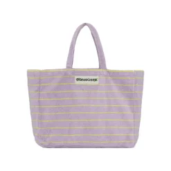 Sac Weekend A Rayures - Lilac & Neon Yellow-Sélectionné par Fleux Online