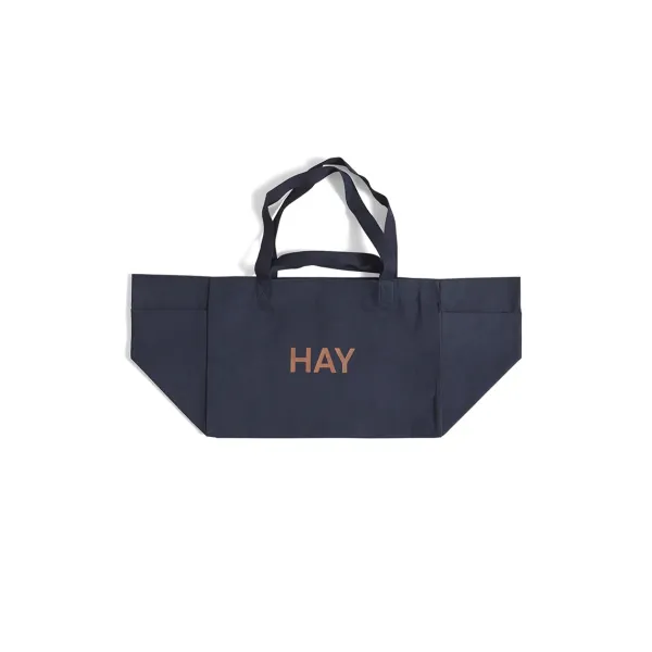 Sac Weekend En Coton Recycle - Bleu Nuit-Hay Sale
