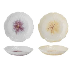 Set De 2 Assiettes Mimosa En Gres - O 21 X 3,5 Cm - Violet & Creme-Bloomingville Best