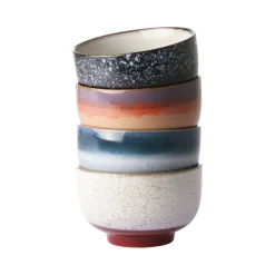 Set De 4 Bols Ceramique 70'S Noodls-HK Living Online