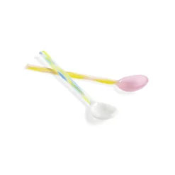 Set De 2 Cuilleres En Verre - Rose/Blanc-Hay Hot