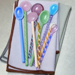 Set De 2 Cuilleres En Verre - Rose/Blanc-Hay Hot