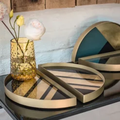 Set De 2 Mini Plateaux Geometriques Chevron-Ethnicraft Sale