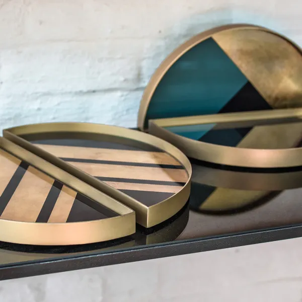 Set De 2 Mini Plateaux Geometriques Half Moon-Ethnicraft Online