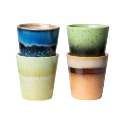 Set De 4 Mugs Ristretto Calypso 70'S En Ceramique-HK Living Outlet