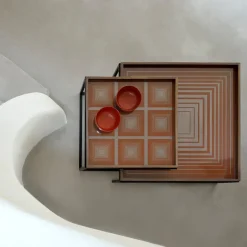 Set De 2 Tables A Plateau Square En Metal Et Bois - L 39 / 52 Cm-Ethnicraft Best