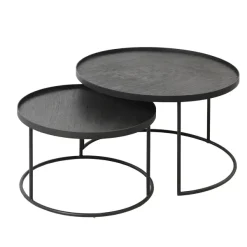 Set De 2 Tables Basses Pour Plateaux Ronds - O 62 Cm & O 49 Cm-Ethnicraft Clearance