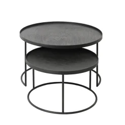 Set De 2 Tables Basses Pour Plateaux Ronds - O 62 Cm & O 49 Cm-Ethnicraft Clearance