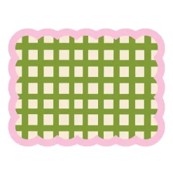 Set De Table Biscotti A Carreaux - 38 Cm X 48 Cm -Kaki & Rose-Fleux Clearance